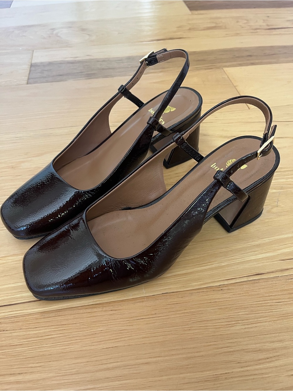 Bobbies Paris Chocolate Brown Leather Mary Jane Block Heel - Picture 3 of 14